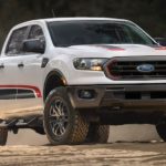 A white 2022 Ford Ranger Tremor is shown from the front at an angle.