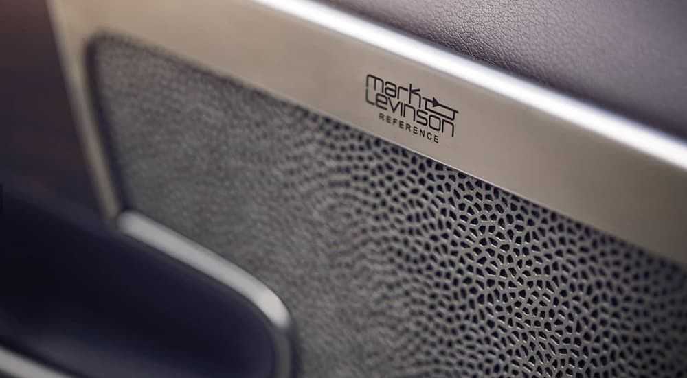 A Mark Levinson Reference speaker is shown in a 2024 Lexus LS.