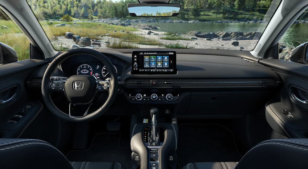 The black dash of a 2025 Honda HR-V is shown.