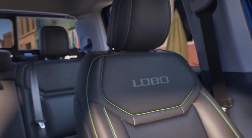 The gray seats are shown in a 2025 Ford Maverick LOBO.