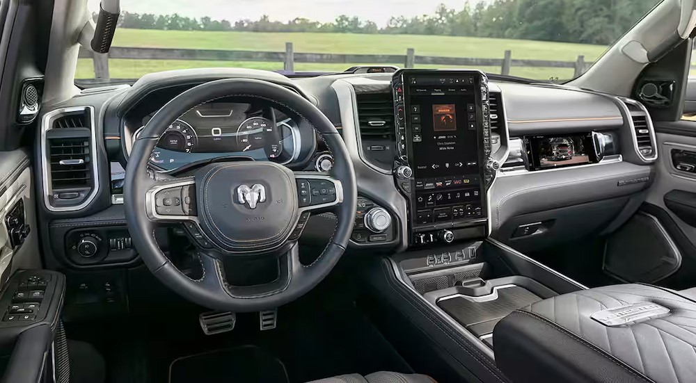 The gray dash is shown in a 2025 Ram 1500.